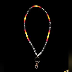 Multicolor Beaded Landyard with Keyring